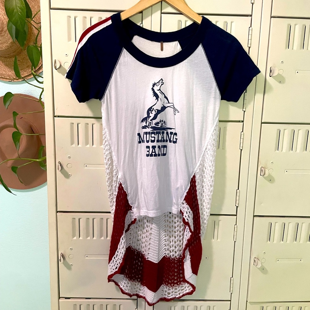 Free People Mustang Band crocheted tee